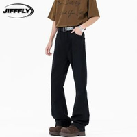 Jifffly微喇彎刀牛仔褲男夏季薄款美式高街2025新款鬆緊腰青少年
