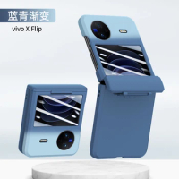 Gradient Candy Color Hinge Case for VIVO X Flip Skin Feel Protective with Film Fashion Shockproof N3Flip 4-piece Set XFlip Cover