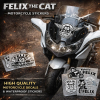 สติกเกอร์ไวนิลสะท้อนแสง FELIX THE CAT สำหรับอุปกรณ์เสริมมอเตอร์ไซค์แข่ง หมวกกันน็อค สติ๊กเกอร์ข้างตั
