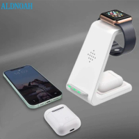 Wireless Charger Stand for Apple Watch 7 6 AirPods Pro 3 in 1 15W Fast Charging Station For iPhone 13 12 11 Pro Max XS XR X 8