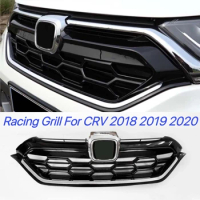 Modified For CRV Racing Grill For CRV 2018 2019 2020 Front Bumper Grills Mesh Cover Front Grill Grille For Trims Bumper Grilles