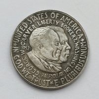 1952美國喬治華盛頓卡弗半美元 布克·華盛頓紀念幣美國仿古硬幣