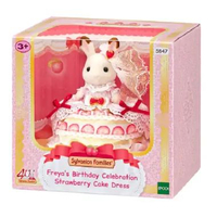 Mainan Koleksi Sylvanian Families Freya's Birthday Celebration Strawberry Cake Dress - 40th Annivers