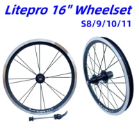 Litepro Folding Bike Wheelset 16 Inch Wheel Set 305 Shift Speed Quick Release Wheelset For 8/9/10/11 Speed Fold Bicycle Parts
