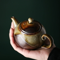 手工柴燒功夫泡茶壺日式復古冰裂陶瓷茶具窯變西施壺單壺家用過濾