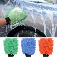 Microfiber Car Wash Glove Coral Sponge Mitt Soft Anti-Scratch Detailing Cloth Car Cleaning Tool Accessory Cleaning Supplies
