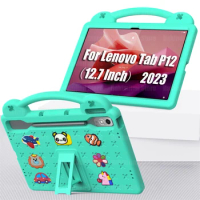 Case for Lenovo Tab P12 (12.7 Inch) 2023 Handheld Shockproof Drop-proof Bring Support EVA Kids Cover for Lenovo Tab P12 12.7"