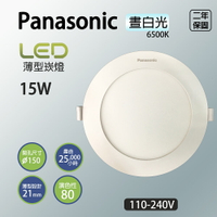 【Panasonic】高亮版 15W 15cm LED薄型崁燈 兩入組(NNP745663091)