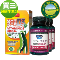 【IVITAL 艾維特】海藻鈣微甜可嚼錠3入組(共300錠/青少年鈣片/補鈣/孕婦鈣片/熟女鈣/銀髮鈣片/維生素D3)