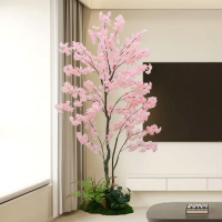 人造花 仿真植物 仿真樹 仿真綠植 仿真擺飾 品質仿真花擺設客廳裝飾擺件絹花家居飾品桃花室內櫻花假樹造景137S 快速出貨