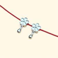 Charm Nối Hoa 5 Cánh Giọt Nước Bạc 999 Mix Vòng Tay Lắc Tay - Charm Bạc 999 - Mã CB1610