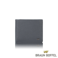 【BRAUN BUFFEL 德國小金牛】台灣總代理 戰神-A 8卡中間翻零錢袋短夾-藍色/BF518-318-NY