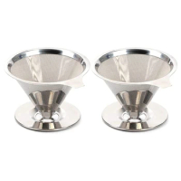 2X Pour Over Coffee Dripper Reusable Drip Cone Coffee Filter Portable Pour Over Coffee Maker Home Office Camping
