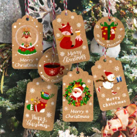Painted Christmas tag kraft paper Christmas tag card party gift packaging listing 50 suit christmas decor