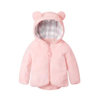 【Baby童衣】任選 baby外套 小熊造型絨毛外套 嬰兒外套 男寶寶 女寶寶外套 70006(淡粉)
