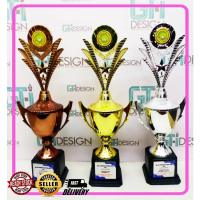 PIALA ANUGERAH 3 WARNA / 3 COLORS AWARDS TROPHY ( TAPAK BERAT & PRINT ATAS PLATE METAL) (RANDOM TOP