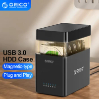 ORICO 5 Bay 3.5 inch Hard Drive Enclosure USB 3.0 to SATA Chia External Hard Drive Enclosure for 3.5 inch HDD Enclosure Magnetic