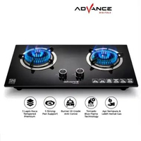 Advance Kompor Gas Tanam GD-8802A Kompor Gas Tanam Tornado Blue Flame 2 Tungku Tempered Glass