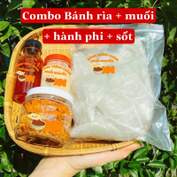 [Combo 100 KN] Bánh tráng phơi sương 500gr + muối 50gr + sốt tắc 100ml + hành phi 50gr