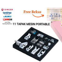 Hot Sale 11pcs SET PORTABLE MACHINE FOOT PRESSER FOOT Edge Foot Overcast Foot Zip Foot Solok Foot Ba