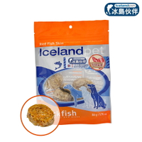 冰島伙伴 乾鮮一口酥狗零食-紅魚皮捲50g 寵物零食 狗肉乾