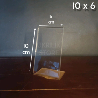 Akrilik bening no meja 10 x 6 cm tebal 2mm