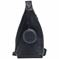 LV  M21890 經典Duo系列壓紋小牛皮斜背包(黑色)