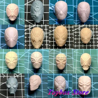 Unpainted 1/12 Scale Spider Man Venom Men Solider White Model Head Sculpture for 6 inch SHF Marvel Mafex ML Mezco Action Figure