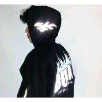 [COD] UOOHE-Trend Reflektif Silver Hoodie \Burn It\" Korean Moto street style 280GSM Hoodie"