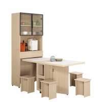 【品愛生活】艾維斯2.7尺仿石面多功能組合餐桌櫃(80cm)