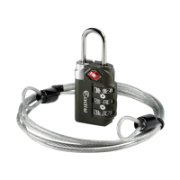 【ADISI】TSA海關鋼纜密碼鎖-黑色-AS24029(台灣製、MIT、海關鎖、旅行、旅遊、出國、安全、檢查、保護)
