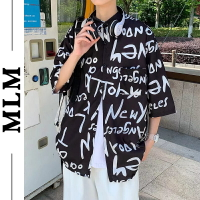 襯衫 印花襯衫 襯衣 情侶衣 情侶裝 女生襯衫 襯衫男 短袖 寬鬆 休閒 夏天 花襯衫 短袖襯衫 【MLM】