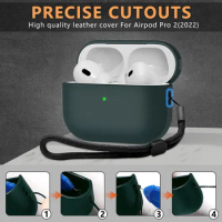 For AirPods Pro 2023 TPU Leather Print AirPod Pro Case ShockProof Cover with Lanyards for Apple Airpods Pro 2023 Case