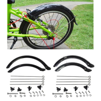 14/20'' Folding Bike Mudguard Set Bike Wheel Mud Blocker Stopper Bicycle Mudguard Mounting Kit for V Brake System Bicycle