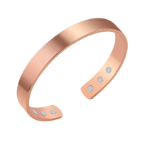 Fashionable Unisex Magnetic Bracelet Pure Copper Rose Gold Color Energy Magnetic Healthy Care Bracelets Bangle Healthy Jewelry