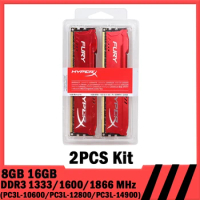 HyperX Fury Memoria DDR3 RAM 8GB 2x4GB 16GB 2x8GB Kit 1866MHz 1600MHz 1333MHz DIMM RAM 240 Pins 1.5V Dual Channel Memory Module