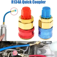 R134A Low High Side Auto Car Quick Coupler Connector Brass Adapters Air Conditioning Refrigerant Adjustable AC Manifold Gauge
