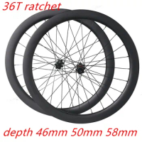 RUJIXU 36T ratchet Carbon Wheels Disc Brake 700c Road Bike Wheelset ENT Quality Carbon Rim With Center Lock Road Cycling