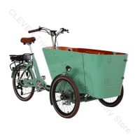 Cargo Tricycles 3 Wheel E ARC Cargo Bike For Families Cargo Bikes With Green Cargo Box With Door For Kids And Pets
