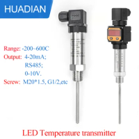 LED display PT100 temperature transmitter for petrol oil 4-20mA output diesel temperature transducer