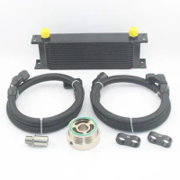 Oil Cooler Kit AN10 Transmission Oil Cooler Kit Oil Filter Adapter with For Honda GK5 Toyota GT86