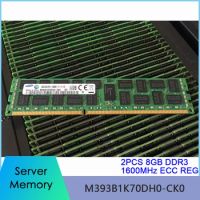 2PCS For Samsung Server Memory 8GB DDR3 1600MHz ECC REG RAM 2RX4 PC3-12800R M393B1K70DH0-CK0