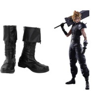 Game Final Fantasy Cloud Strife Cosplay Shoes Boots Halloween Costumes Accessory Custom Made for Men Women