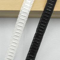 2Meters Black Curve Nylon Lace Trim Centipede Braided Ribbon White Fabric Clothes Sewing Supplies Craft Accessories Width 20mm