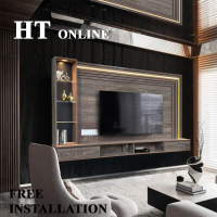 [HT ONLINE] 8ft Modern TV Cabinet / Wall Mounted Tv Cabinet / Hanging Tv Cabinet / Rak Tv / Hall Cab