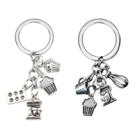 Cooking Keychain Cupcake Juicer Ice Cream Template Pendant Chef Baker Baking Accessories Cake Maker Keychain Gifts