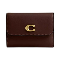 Coach Essential Card Holder Wallet Brass/Maple Ghw Brown