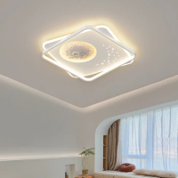 Master bedroom ceiling lights, Nordic creative moon LED, simple modern atmosphere, study room, warm and romantic room lamps