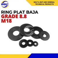 Ring Plat Hitam Baja M18 Washer Plat Baja