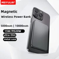 Magnetic 10000mAh Wireless Power Bank Portable Ultra-thin 5000mAh Powerbank PD20W External Spare Battery For iPhone Samsung